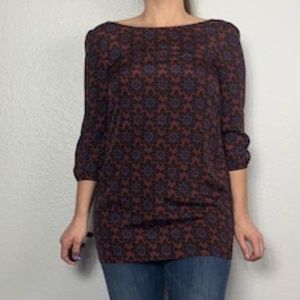 Paraetta Blouse 3/4 Sleeve Zipper Back